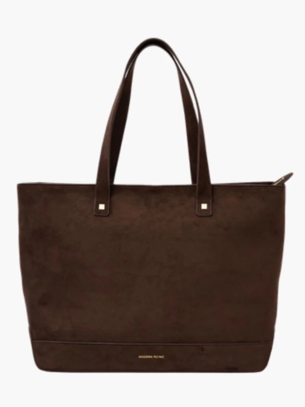 MODERN PICNIC THE TOTE Brown Suede with complimentary insulated removable pouch